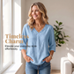 👚 Women's Casual V-Neck 3/4 Sleeve Blouse — Lightweight Flowy Top | Relaxed Fit