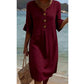 👗Women’s Solid Color Ruffle Sleeve Midi Dress