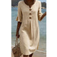 👗Women’s Solid Color Ruffle Sleeve Midi Dress