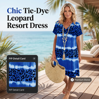👗Women's Casual Tie Dye Leopard Print V-Neck Dress
