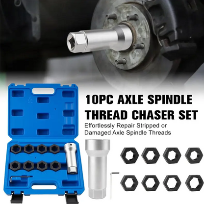 🔧 🛠️ 10-Piece Axle Spindle Thread Chaser Set