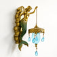 🌊Antique Gold Coastal Mermaid Wall Light 🧜‍♀️✨  Hand-Painted Vintage Sconce for Indoors & Covered Outdoor Spaces 🏡🌊