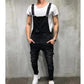 👖Men's Denim Overalls Distressed Ripped Bib Jumpsuits