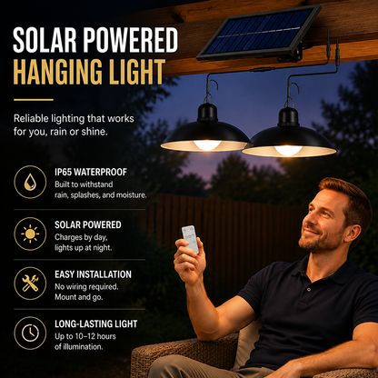 💡Waterproof Outdoor Solar-Powered Hanging Light