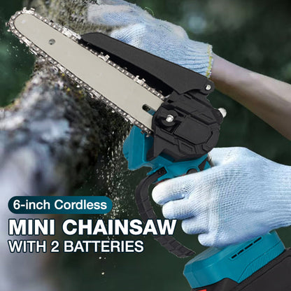 🌲6-inch Cordless Mini Chainsaw with 2 Batteries