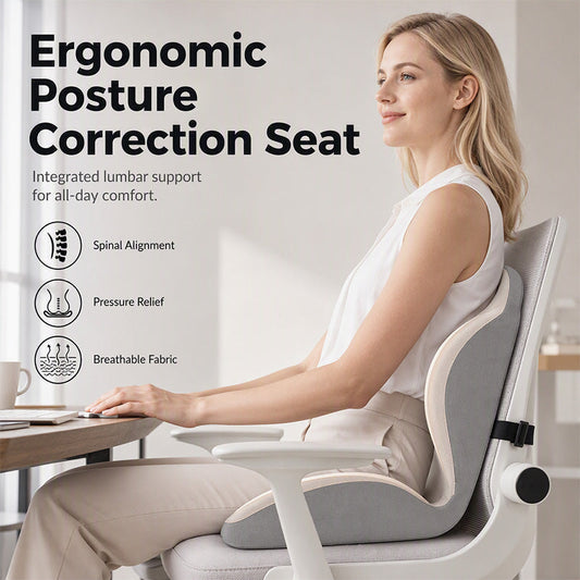🪑🔧 Ergonomic Lumbar Cushion – Memory Foam – Spine Alignment – Pressure Relief – Skin-friendly Milk Silk – Universal – For Office, Car & Home 🛋️✨💪