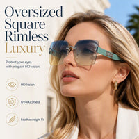 📢📢50% OFF !! ⏰Rimless Square Sunglasses for Women