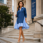👗Women's Striped Layered Long Sleeve Dress