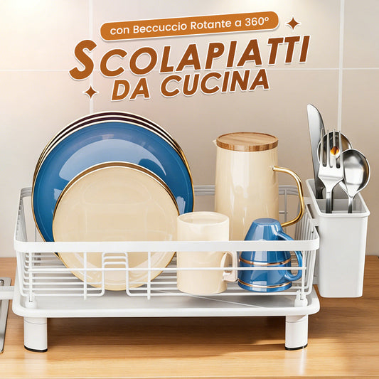 Scolapiatti da Cucina con Beccuccio Rotante a 360°