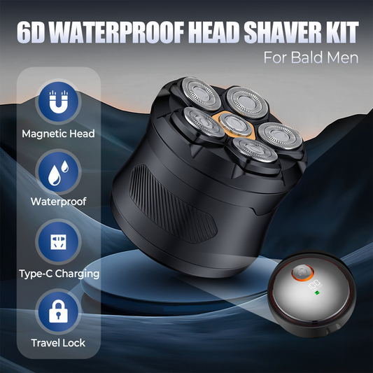 💈 50% OFF NOW! 🪒6-Blade Magnetic Electric Head Shaver, IPX7 Waterproof Razor For Bald Men🌊