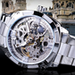 ⌚ 50% OFF NOW! 🔧 Skeleton Automatic Watch – Visible Movement, Gold-Tone Styling & Self-Winding – For Business & Evening Wear ✨