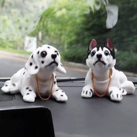 Cute Dog Bobblehead – Nods Along Every Turn – 10 Breeds, Soft Plush, Gold Chain – Brings Smiles to Every Drive 🚗