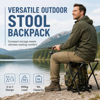 Portable Folding Chair Backpack 2-in-1 Outdoor Camping Stool