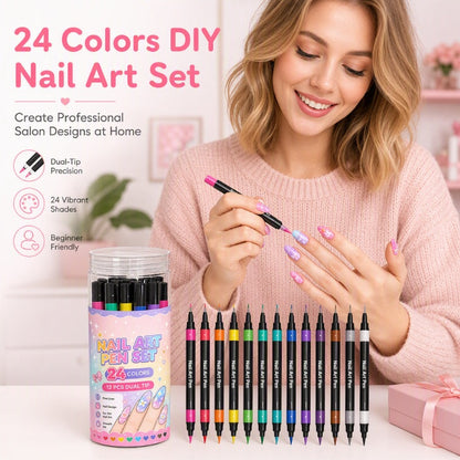 💕LAST DAY-50% OFF🌈24 Colors Dual Ended Nail Art Pens Set 3
