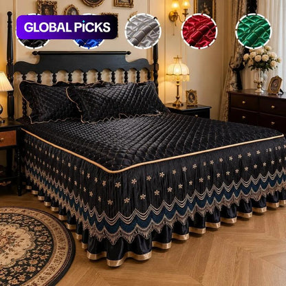 🛏️  Quilted Bed Skirt – Breathable, full-coverage & easy-fit ✨