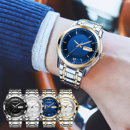 ⌚  Ultra-Thin Waterproof Quartz Watch – Dual calendar & sleek design ✨