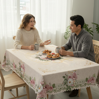 🌸  🍽️ Waterproof Floral Print Tablecloth for Dining & Parties – Stain-Resistant, HD Printing & Durable Polyester – Elegant & Easy Care ✨