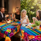 🌸  🍽️ Waterproof Floral Print Tablecloth for Dining & Parties – Stain-Resistant, HD Printing & Durable Polyester – Elegant & Easy Care ✨