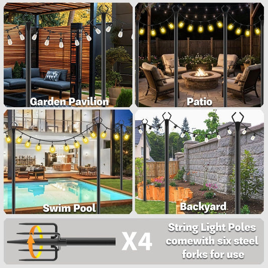 Outdoor String Light Pole