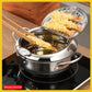 Stainless Steel Tempura Fryer Pot – Thermometer, Drain Rack, Deep‑Body ✨