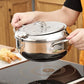 Stainless Steel Tempura Fryer Pot – Thermometer, Drain Rack, Deep‑Body ✨