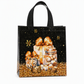 Black Christmas Non Woven Gift Tote Bag Holiday Present Packaging Bag 23x22x11cm
