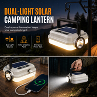 🔋Dual‑Light Solar Camping Lantern‑Multi‑Function Portable Solar Work Light with Power Bank, Hanging Emergency Lamp for Camping Hiking Power‑Outage💡