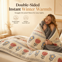 🛌 Double-Sided Sherpa Fleece Winter Comforter – Thick Warm Quilt with Soft Velvet Feel, Cozy Bedding for Cold Nights❄️
