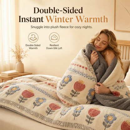 🛌 Double-Sided Sherpa Fleece Winter Comforter – Thick Warm Quilt with Soft Velvet Feel, Cozy Bedding for Cold Nights❄️