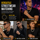 Men's Hip Hop Round Rhinestone Necklace Fully Paved Crystal Chain for Street Dance