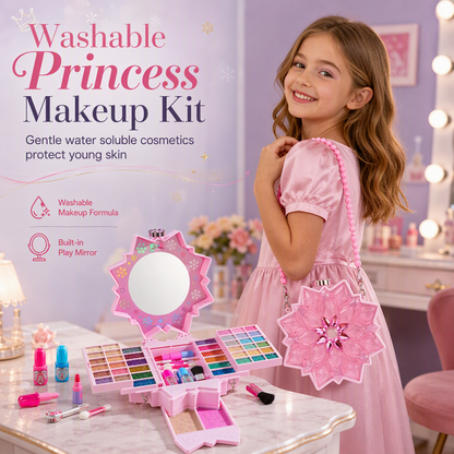 👑 LIMITED-TIME 50% OFF 🎀 Washable Princess Makeup Set — Fun, Portable & Easy to Clean