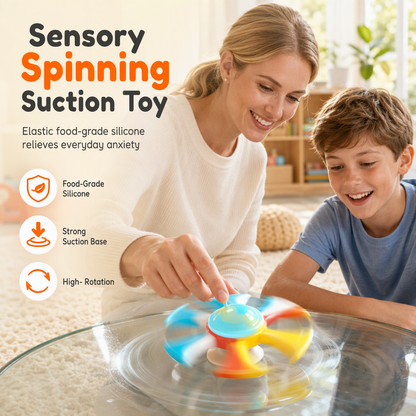 Silicone Suction Cup Fidget Spinner Stress Relief Toy for Kids and Adults