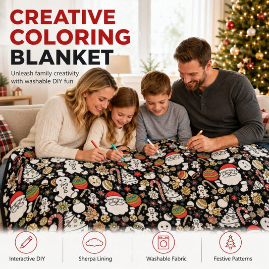 🛋️ Family DIY Coloring Blanket – Creative fun & perfect gift ✨
