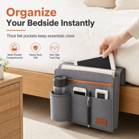 Minimalist Felt Bedside Organizer Bag Hanging Pocket Caddy for Student Dormitory Storage 1 Pack