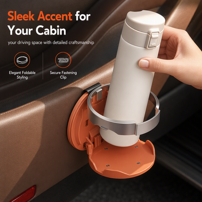 🚗 🥤Multifunctional Foldable Car Door Cup Holder Large Diameter Drink and Water Bottle Storage Rack