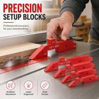 🛠️ Aluminum Setup Blocks – Laser-Etched, Anodized & Precise – For Table Saws, Router Tables & Drill Presses 🔧