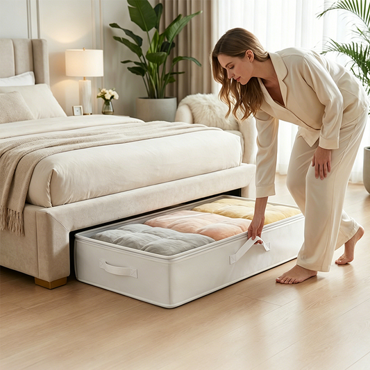🛏️📦Foldable Underbed Storage Bag with Zipper Lid