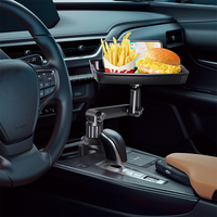 🚗 Car Cup Holder Tray: 360° Swivel, Extendable Surface, Phone Slot, Tool-Free Install