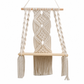 Bohemian Hand Woven Macrame Wall Hanging Floating Shelf for Books and Plants Living Room Decor