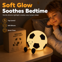 ⚽ Rechargeable Soccer Night Lights✨ – Eye-Caring Silicone Tap Lamp | Soft Glow, Cute Design | Perfect Nursery Lamp for Kids' Bedroom.
