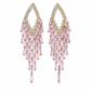 💎 Rhombus Cubic Zirconia Tassel Drop Earrings – Hypoallergenic S925 Sterling Silver Posts, Brilliant Crystal Fringes & Elegant Statement Design – Luxurious Shimmer for Every Occasion 🎀