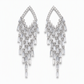 💎 Rhombus Cubic Zirconia Tassel Drop Earrings – Hypoallergenic S925 Sterling Silver Posts, Brilliant Crystal Fringes & Elegant Statement Design – Luxurious Shimmer for Every Occasion 🎀