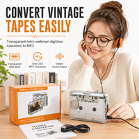 📼 🔄 Transparent Cassette Player – Tape to MP3 Converter, Type-C & Hi-Fi Stereo – Nostalgia Meets Modern Tech 🎵