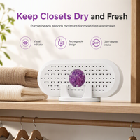 💦Reusable Mini Household Dehumidifier with Purple Silica Bead Indicator for Wardrobe, Closet & Shoe Cabinet