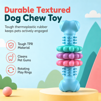 🐶 Textured TPR Dog Chew Bone | 3 Colours