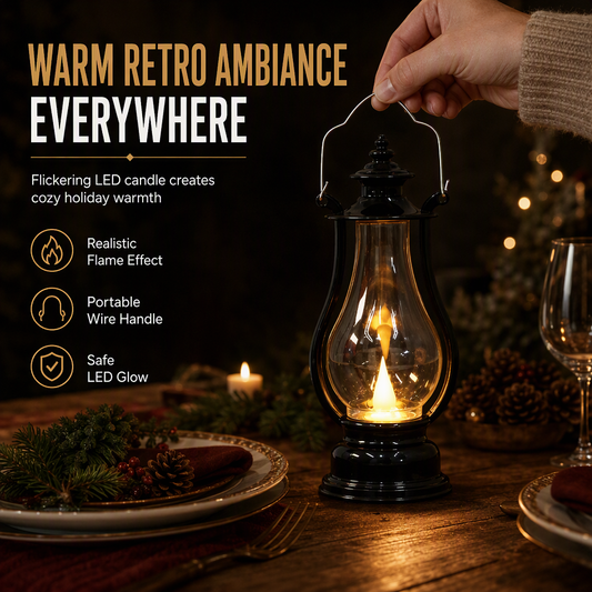 Vintage LED Kerosene Lantern Decorative Hanging Lamp