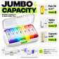 💊 Detachable Pill Organizer: 7-Day Rainbow Coding, Jumbo Capacity, Double Lock, Frosted Pods