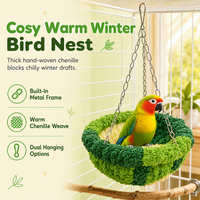 Warm Winter Cotton Bird Nest Hanging Hammock for Parrots Cockatiels Lovebirds Budgies Birdcage Sleeping Bed Swing Toy