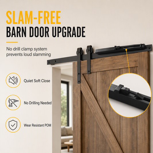 Sliding Barn Door Soft Close Mechanism – No-Drill, Quiet Closing, Durable ✨