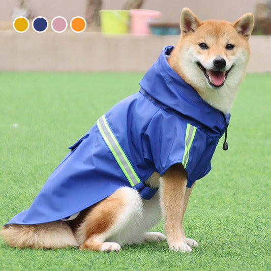 Reflective Windproof Hooded Dog Raincoat